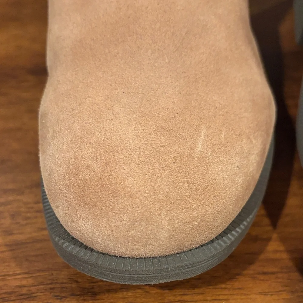 UGG Chestnut Suede Fur-Lined Ankle Boots with Buckle - Picture 9 of 16
